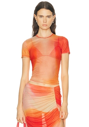 SIMKHAI Murry Top in Golden Hour Sunset - Orange,Yellow. Size L (also in XS, S, M).