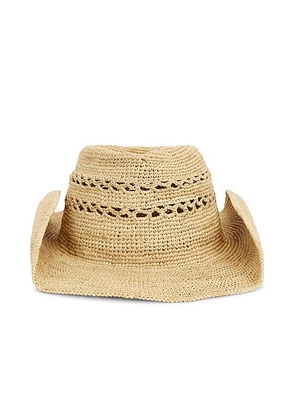 Helen Kaminski Gwen Raffia Fedora Hat in Natural - Beige. Size all.