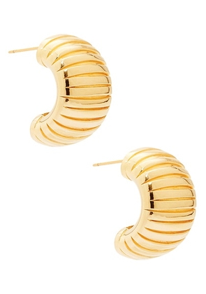 MEGA Small Step Earring in 14k Yellow Gold Plated - Metallic Gold. Size all.