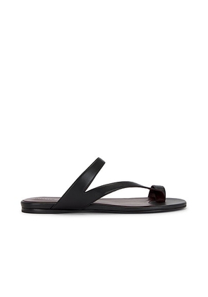 KHAITE Aimee Flat Sandal in Black - Black. Size 36 (also in 36.5, 38, 38.5, 39, 39.5).
