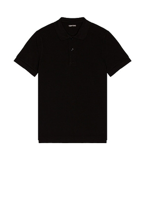 TOM FORD Garment Dyed Polo in Black - Black. Size 46 (also in ).