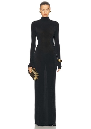 SEROYA Kim Maxi Dress in Black - Black. Size L (also in XS, S, M).