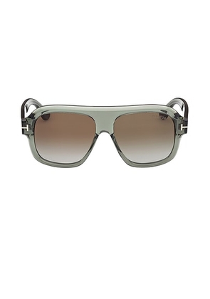 TOM FORD Pilot Sunglasses in Shiny Transparent Sage & Green - Sage. Size all.