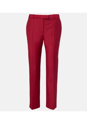 McQueen Cropped wool and mohair slim pants