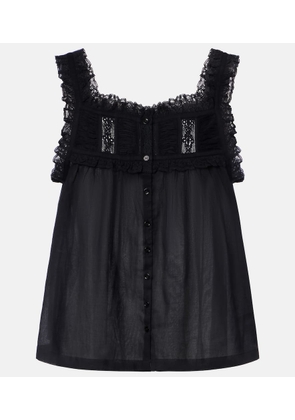 Doen Fidella lace-trimmed cotton top