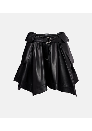 Loewe Double L belted leather miniskirt