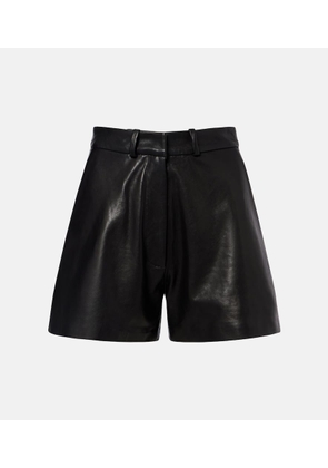 Nour Hammour Barrel leather shorts