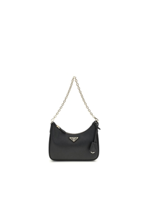 Prada Black Calf Leather Bos Taurus Shoulder Bag