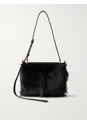 Jil Sander - Mini Leather-trimmed Goat Hair Shoulder Bag - Black - One size