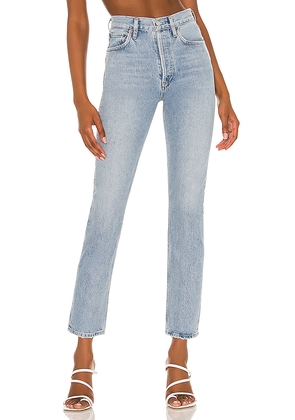 AGOLDE Riley High Rise Straight Crop Jeans in Denim-Light. Size 32. Also in 31.
