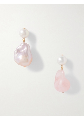 Completedworks - Nebula Gold Vermeil, Pearl And Resin Earrings - Pink - One size