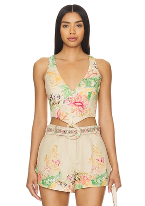 HEMANT AND NANDITA X Revolve Pahi Linen Vest in Beige. Size XS. Also in L.