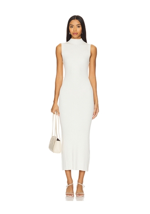 Enza Costa Silk Rib Mockneck Dress in White. Size L. Also in M.