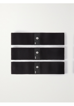 lululemon - Set Of Three Printed Stretch-knit Resistance Bands - Black - One size