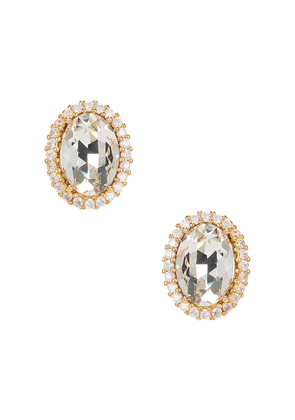 Anton Heunis Omega Clasp Oval Stud Earrings in Metallic Gold.