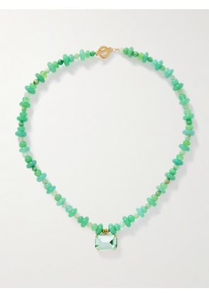 Jennifer Behr - Salerno Gold-plated, Chrysoprase And Crystal Necklace - Blue - One size