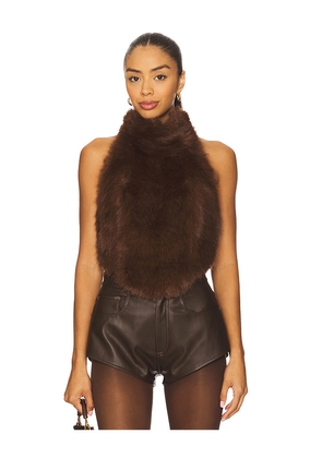 Bardot Julietta Faux Fur Top in Chocolate. Size 6. Also in 10.