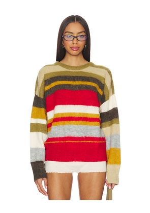 GUIZIO Oversized Stripe Jumper in Olive. Size XS. Also in L.