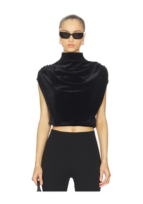Commando Velvet Draped Mockneck Crop Top in Black. Size S. Also in M.