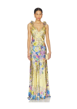 Camilla Bias Slip Dress With Back Frill in Black. Size XS. Also in S, M.