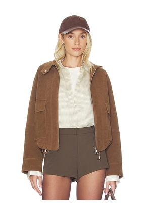 Apparis Kate Sans Suede Bomber Jacket in Brown. Size S. Also in M, L.