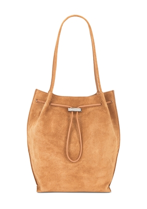 BY FAR Kayla Suede Shoulder Bag in Tan.