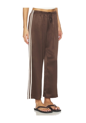 DONNI. The Silk Stripe Crop Pant in Brown. Size XXS. Also in XS, S, M.