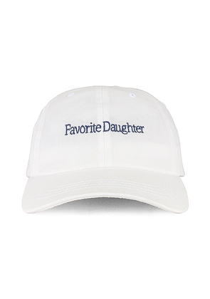 Favorite Daughter Logo Baseball Hat in White.