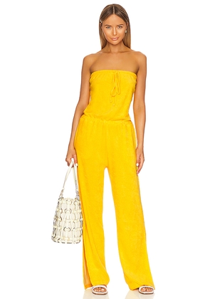 MONROW Bandeau Jumpsuit in Yellow. Size S. Also in XS, M, L.