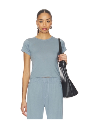 Eterne Butter Rib Short Sleeve Baby Tee in Slate. Size XS. Also in S, M, L.