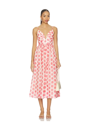 Cara Cara Pero Midi Dress in Pink. Size 00. Also in 0, 2, 4, 6, 8, 10, 12.