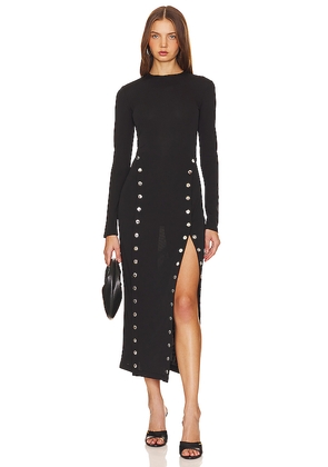 fleur du mal Midi Dress With Side Snaps in Black. Size XS. Also in L.