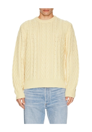 Guest In Residence Fisherman Crew Neck Sweater in Yellow. Size M. Also in S, L.
