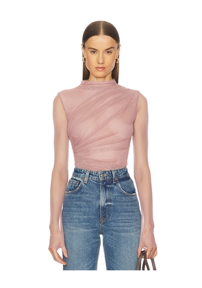 Free People On My Way Bodysuit in Mauve. Size L. Also in XS, M.