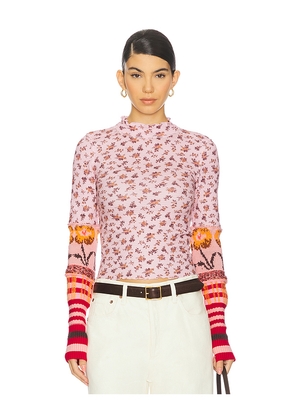 Free People x We The Free Bold Bowery Cuff Top In Cherry Blossom Combo in Ivory. Size S. Also in XS.