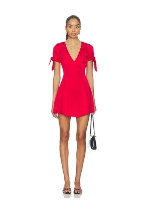 Frankies Bikinis Ella Satin Jacquard Mini Dress in Red. Size XS. Also in S, M.