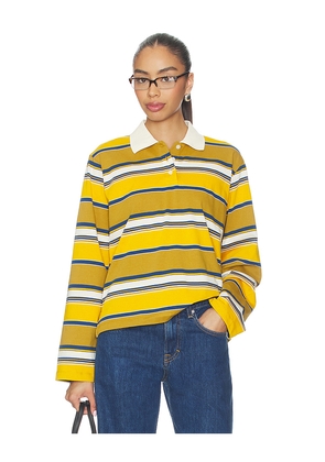 GRLFRND Long Sleeve Polo in Mustard,Tan. Size S. Also in XXS, XS, M, L, XL.