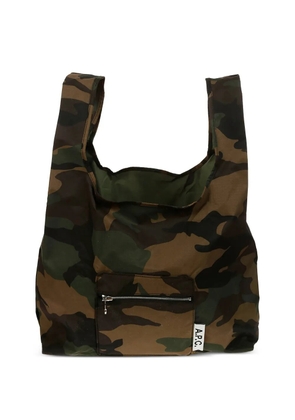 A.P.C. camouflage-pattern tote bag - Brown
