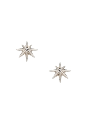 MAPLE Hempstar Earrings 8mm in Metallic Silver.