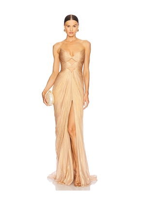Maria Lucia Hohan Mischa Gown in Tan. Size 38/6. Also in 40/8.