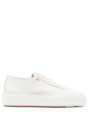 Santoni leather lace up sneakers - White