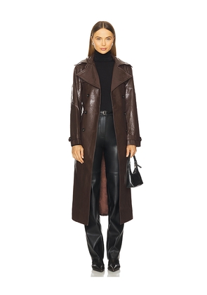 MADISON THE LABEL Hutson Trench in Chocolate. Size XL. Also in XS, S, L.