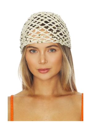 Lovers and Friends Tanya Crochet Hat in Cream.