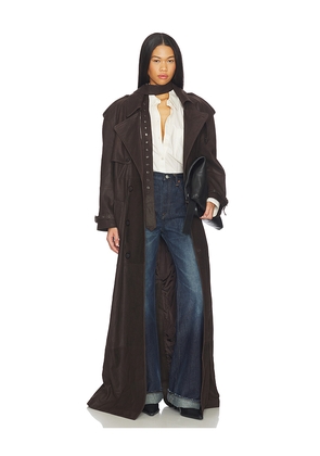 MANOKHI Mireia Trench Coat in Brown. Size 34. Also in 38.