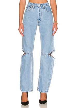 Still Here Cowgirl High Rise Straight in Denim-Light. Size 32. Also in 24.