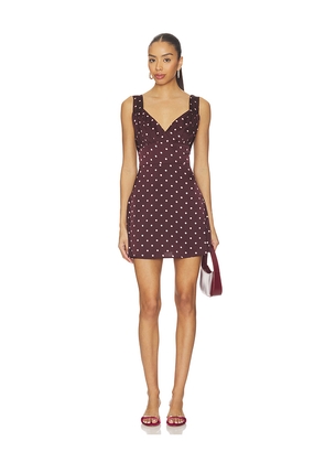MADISON THE LABEL Chrissa Mini Dress in Burgundy. Size XS. Also in S, M, L, XL.