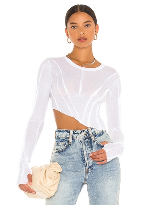 SAMI MIRO VINTAGE Asymmetric Baby Rib Tee in White. Size M. Also in XS.