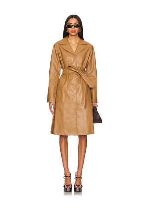 superdown Viktoria Faux Leather Coat in Beige. Size S. Also in L.