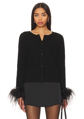 Rue Sophie Shushu Feather Cardigan in Black. Size XS. Also in M.