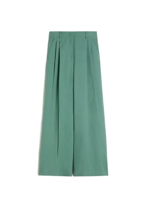 Weekend Max Mara viscose and linen wide-leg trousers - Green